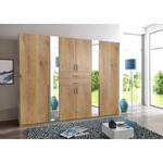 Draaideurkast Vanea eikenhouten planken-look - Eiken planken look - Breedte: 270 cm - 2 spiegeldeuren