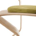 Tabouret myERCOLINO Laine de Laneve / Placage en bois véritable - Jaune olive