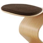 Tabouret myERCOLINO Laine de Laneve / Placage en bois véritable - Marron foncé