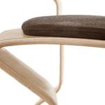 Tabouret myERCOLINO Laine de Laneve / Placage en bois véritable - Marron foncé