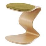 Tabouret myERCOLINO Laine de Laneve / Placage en bois véritable - Jaune olive