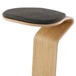 Hocker myERCOLINO Laneve-wol/echt houten fineerlaag - Antraciet