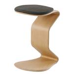 Hocker myERCOLINO Laneve-wol/echt houten fineerlaag - Antraciet