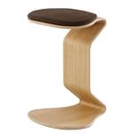 Hocker myERCOLINO Laneve-wol/echt houten fineerlaag - Donkerbruin