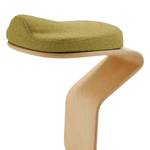 Tabouret myERCOLINO Laine de Laneve / Placage en bois véritable - Jaune olive