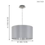 Hanglamp Maserlo I textielmix / staal - 1 lichtbron - Zilver