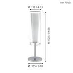 Tafellamp Pinto glas / staal - 1 lichtbron