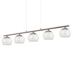 LED-hanglamp Ascolese glas / staal - 5 lichtbronnen