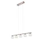 LED-hanglamp Ascolese glas / staal - 5 lichtbronnen