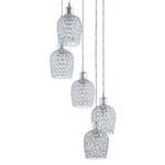 Suspension Bonares III Verre cristallin / Acier - 5 ampoules