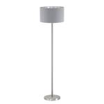 Lampadaire Maserlo Tissu mélangé / Acier - 1 ampoule - Argenté