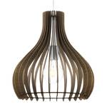 Hanglamp Tindori glas / hout - 1 lichtbron - Bruin - Breedte: 38 cm