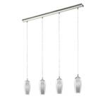 LED-hanglamp Farsala II glas / staal - 4 lichtbronnen