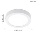 LED-plafondlamp Fueva III kunststof / staal - 1 lichtbron - Wit - Diameter: 23 cm