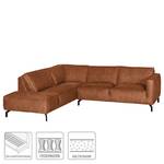 Ecksofa Chaides I Antiklederlook - Cognac - Ottomane davorstehend links