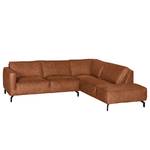 Ecksofa Chaides I Antiklederlook - Cognac - Ottomane davorstehend rechts