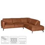 Ecksofa Chaides I Antiklederlook - Cognac - Ottomane davorstehend rechts