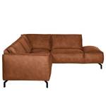 Ecksofa Chaides I Antiklederlook - Cognac - Ottomane davorstehend rechts