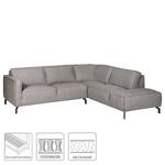 Ecksofa Chaides II Strukturstoff - Platin - Ottomane davorstehend rechts