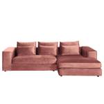 Ecksofa Dabney Samt - Altrosa - Longchair davorstehend rechts