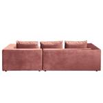 Ecksofa Dabney Samt - Altrosa - Longchair davorstehend rechts