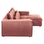 Ecksofa Dabney Samt - Altrosa - Longchair davorstehend rechts