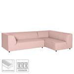 Ecksofa Boerne Strukturstoff - Babyrosa - Armlehne davorstehend links