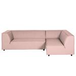 Ecksofa Boerne Strukturstoff - Babyrosa - Armlehne davorstehend links