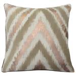 Coussin Boho ZigZag Étoffe de coton - Beige / Doré or rose