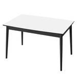 Table extensible Arvid Partiellement en chêne massif - Chêne - Blanc - Largeur : 122 cm - Noir