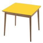 Eettafel Arvid deels massief eikenhout - eikenhout - Geel - Breedte: 82 cm - Lichte eikenhouten