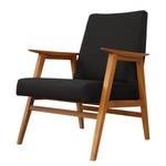 Fauteuil Opheim I Tissu - Noir - Marron clair