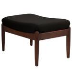 Fauteuil Tioga geweven stof - Donkerbruin - Donkere eikenhout - Met hocker