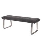 Banc Roby I Tissu / Acier - Anthracite / Imitation acier inoxydable