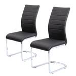 Chaises cantilever Laytown (lot de 2) Tissu / Acier - Chrome - Anthracite