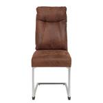 Chaises cantilever Tadley (lot de 2) Microfibre / Acier - Marron vintage / Chrome - Marron vintage