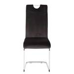 Chaises cantilever Emly (lot de 2) Velours / Acier - Chrome - Anthracite