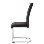 Chaises cantilever Emly (lot de 2) Velours / Acier - Chrome - Anthracite