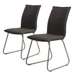 Chaises capitonnées Kinsley I (lot de 2) Tissu / Acier - Gris - Anthracite