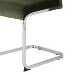 Chaises cantilever Emly (lot de 2) Velours / Acier - Chrome - Vert foncé