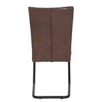 Chaises cantilever Creegh (lot de 2) Microfibre/ Acier -  Noir mat - Marron vintage