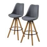 Chaises de bar Aledas II Gris - Lot de 2