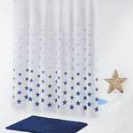 Rideau de douche Stars Matière plastique - Bleu clair / Bleu foncé