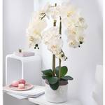Kunstpflanze Orchidee Keramik - Weiß