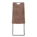 Chaises cantilever Clareen (lot de 2) Microfibre / Acier inoxydable - Marron vintage