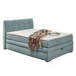 Lit boxspring Amelie Avec coffre de lit Tissu - Gris menthe