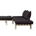 Schlafsofa Pace Webstoff - Schwarz - Beige