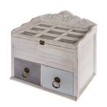 Houten box Mikene wit/grijs