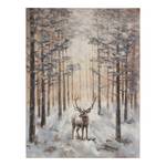 Bild Wald mit Hirsch II Leinwand - Mehrfarbig