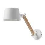 Wandlamp Muse Staal/beukenhout - 1 lichtbron - Wit